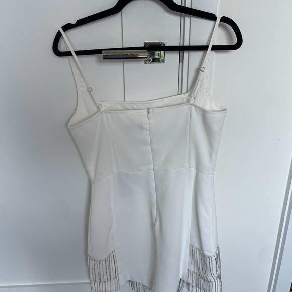 ZEYNEP TOSUN White Shiny Stone Rhinestone Dress, Size US 6 - Picture 8 of 11